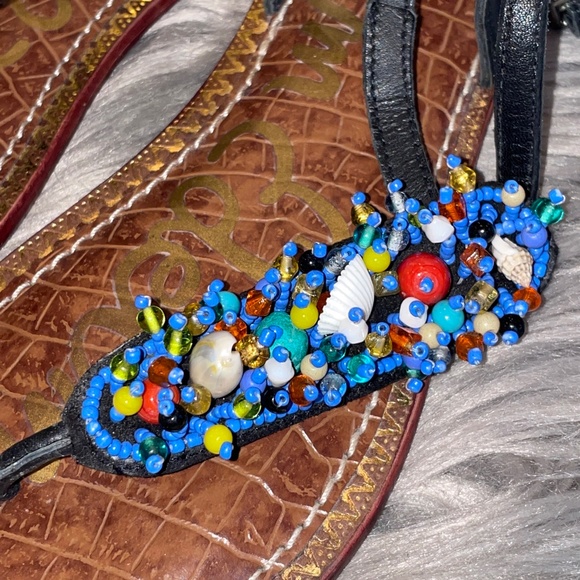 EUC Sam Edelman Beaded Shell Gabrielle Sandal Size 7 - Picture 5 of 11